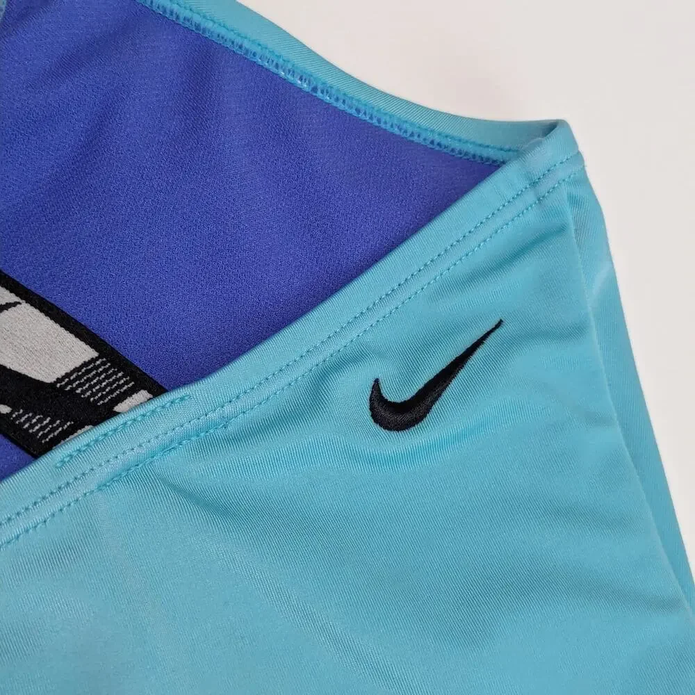 Nike Just Do It One Piece Swimsuit Cross Back Blue Girls Youth Large Swimwear